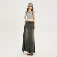 Women's Black Fashion Denim Fishtail Skirt
