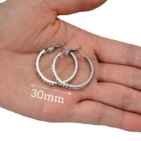 Womens Large High-end Stainless Steel Inlaid Earrings With A Premium Look