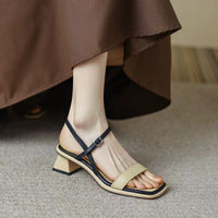 Chunky Heel Ankle-strap Toe Sandals For Women