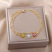 Devil's Eye Anklet Personality Combination Color Eyes Irregular Pearl