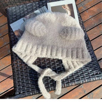 Cute Bear All-matching Warm Woolen Knitted Hat