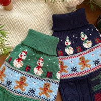 Christmas Snowman Gingerbread Man Pet Sweater