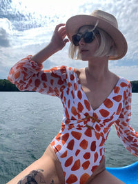 Women's Printed Rhombus Plaid Cover Belly One-piece Swimsuit