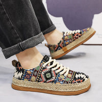 Men's Lightweight Linen Breathable Grass Woven Fishing Shoes