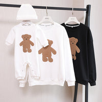 Spring And Autumn Cartoon Bear Embroidered Sweater Long Sleeve Parent-child Wear