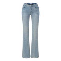 Slim-fit Washed Denim Jeans With Built-in Hip-padding To Elongate The Legs