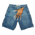 Y2g Hip Hop Trend Pattern Printed Denim Shorts Men