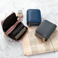 Women's Short Solid Leather Wallet