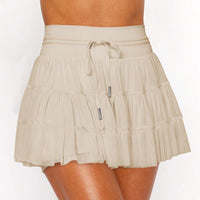 Lace Mesh Patchwork Culottes Exposure-proof Belt Safety Pants