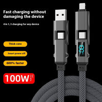 Digital Display Four-in-one Charging Cable Two-to-two Data Cable