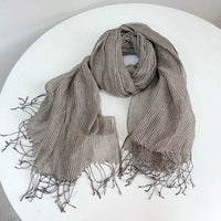 Cotton And Linen Scarf Women's Artistic Shawl Long Four Seasons Warm