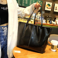 Leather Tote Oil Wax Leather Shoulder Bag For Girls