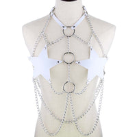 Leather Pentagram Chest Belt Body Chain