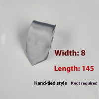 8cm Black Hand-tied Plain Suit Tie