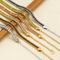 Single-sided Zircon-studded Chain Pearl Bracelet