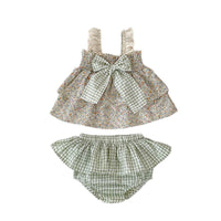 Baby Girl Cotton Baby Bloomer Floral Two-piece Sling