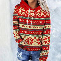 Printed Wansheng Hooded Pullover Leisure Fashion Sweater