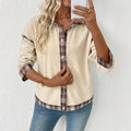 Women's Plaid Corduroy Stitching Jacket