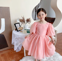 Western Style Princess Dress Children Bubble Sleeve