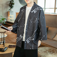 Men's Oversized Loose-fitting Pattern Print Robe Kimono