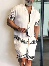 Fashion Simple Men's Short Sleeve Shirt Outfit