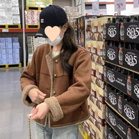 Lamb Wool Maillard Coat For Women