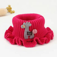 Pure Color Wool Knitted Cartoon Children's Scarf