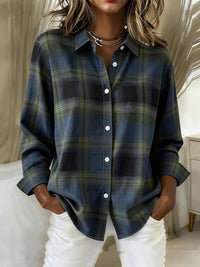 Valentines Day-themed Patterned Long-sleeve Womens Lapel Shirt