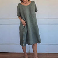 Round-neck Loose-fitting Figure-flattering Casual Dress