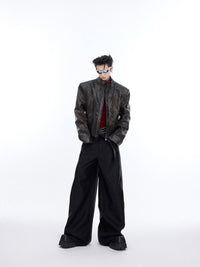 Coat Stand Collar Short Motorcycle Clothing Men
