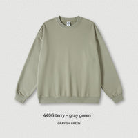 Men's Fashion Loose Solid Color Terry Round Neck Sweater
