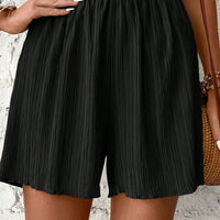 European And American Solid Color Elastic Waistband Shorts