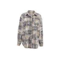 Retro Loose Brushed Plaid Shirt