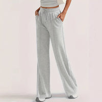 Women's Wide-leg Pants Sporty-casual High-waisted Loose-fitting Figure-flattering