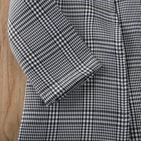 White Upper Garment Gray Plaid Suit 3-piece Set