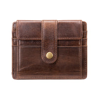 Mens Minimalist Leather Coin And Transit Card Holder