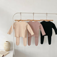 Spring Clothing Infant Boys And Girls Baby Thread Cardigan Coat Big Bottom Pantyhose 2-piece Suit
