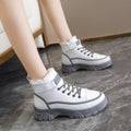 Thickened Warm Cotton Shoes Women Leather Waterproof And Cashmere Martin Boots