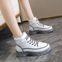 Thickened Warm Cotton Shoes Women Leather Waterproof And Cashmere Martin Boots
