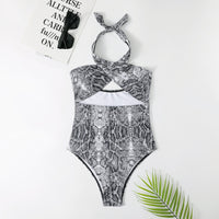 Women's Triangle Bikini With Snake Print