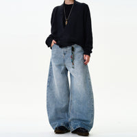 Classic Washed Machete Jeans For Men And Women