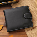 Men's Short Genuine Leather Vintage Zipper Buckle Wallet