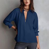 Womens Western-style Shirt-collar Pullover