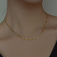 French-style Minimal Luxe Heart-to-Heart Titanium Steel Necklace For Women