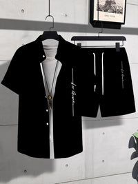 Fashion Trend Animal Pattern Casual Short Sleeve Shirt Shorts Suit