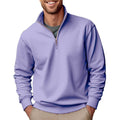 Casual Zipper Velvet Stand Collar Solid Color Men's Sweater