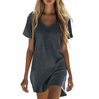 Women's V-Neck Casual Comfortable Pocket Dress