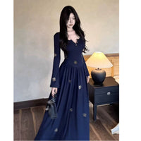 Sexy Pleated Rhinestone Embellished Half Open Neckline Dress For Women