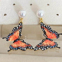French Enamel Hand-painted Butterfly Earrings Necklace