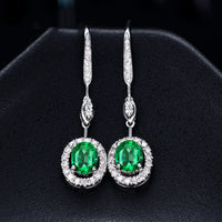 Real Sapphire Colored Gems Long Earrings